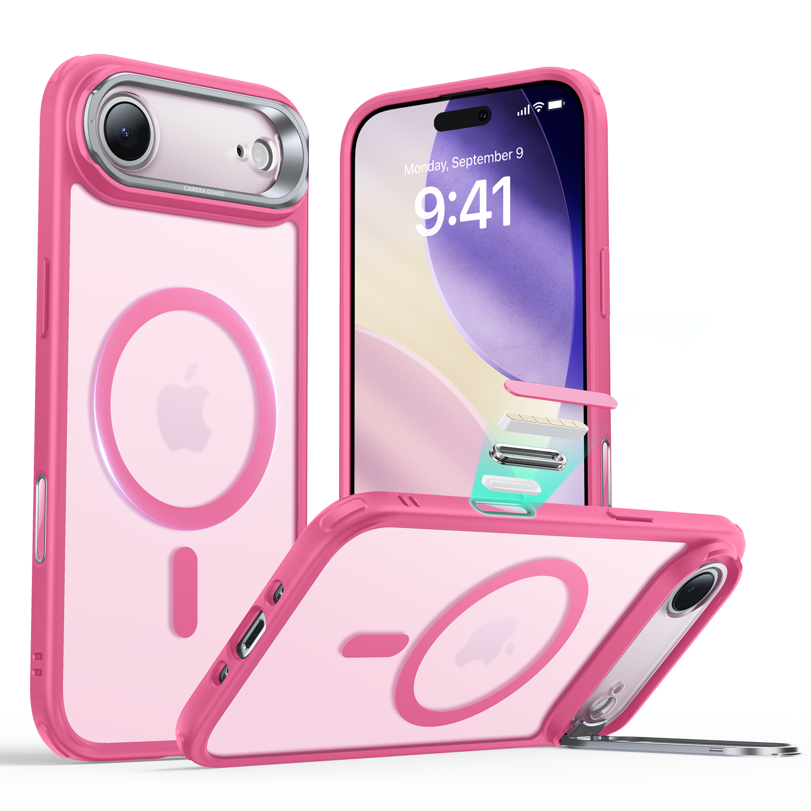 ESR iPhone 17 Air HaloLock Classic Hybrid Case with Stash Stand (Camera Control Button) Case