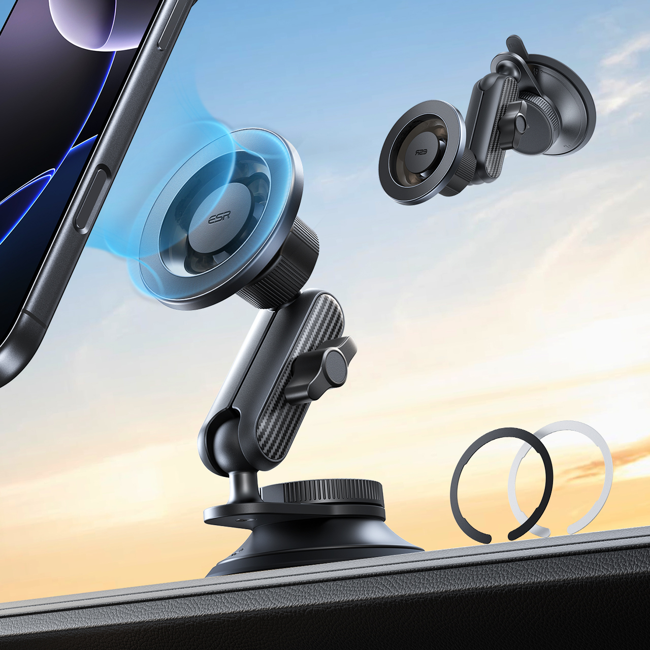 ESR OmniLock Magnetic Car Mount (Suction Cup)