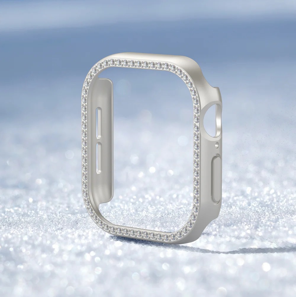 AMAZINGTHING GLAMOUR GLEAMFIT CASE FOR APPLE WATCH SERIES 11/10 42MM