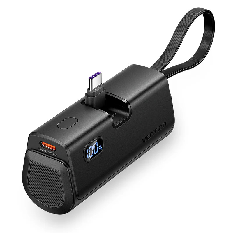 Vention Power Bank LED Display 4800mAh (USB-C + Lightning + USB-C) 22.5W Foldable USB-C Type