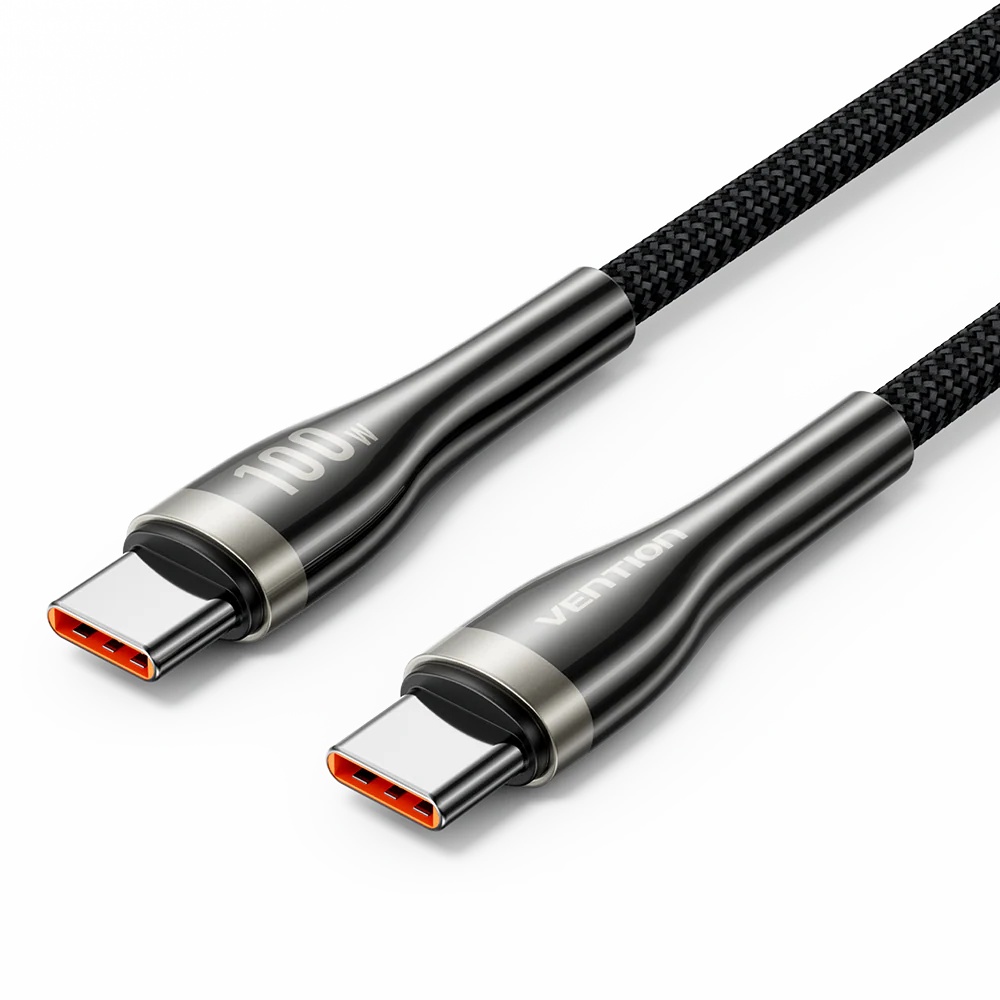 Vention Nylon Braided USB 2.0 C Male to C Male 5A Cable 2M Zinc Alloy Type