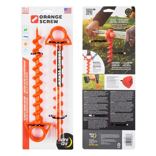 NiteIze Orange Screw® Large Ultimate Ground Anchor - 2 Pack