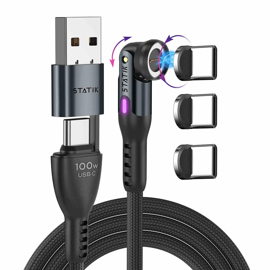 [PUP-0521-3FT] Statik 360 Pro 2.0 Magnetic Tip USB-C Cable 90cm
