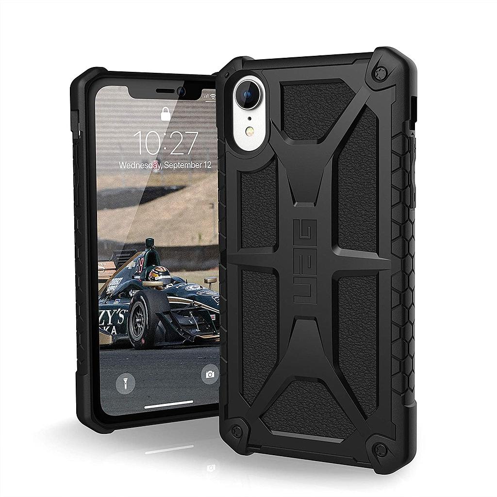 [111091114040] UAG iPhone XR Monarch Case (Matte Black/Leather Black)
