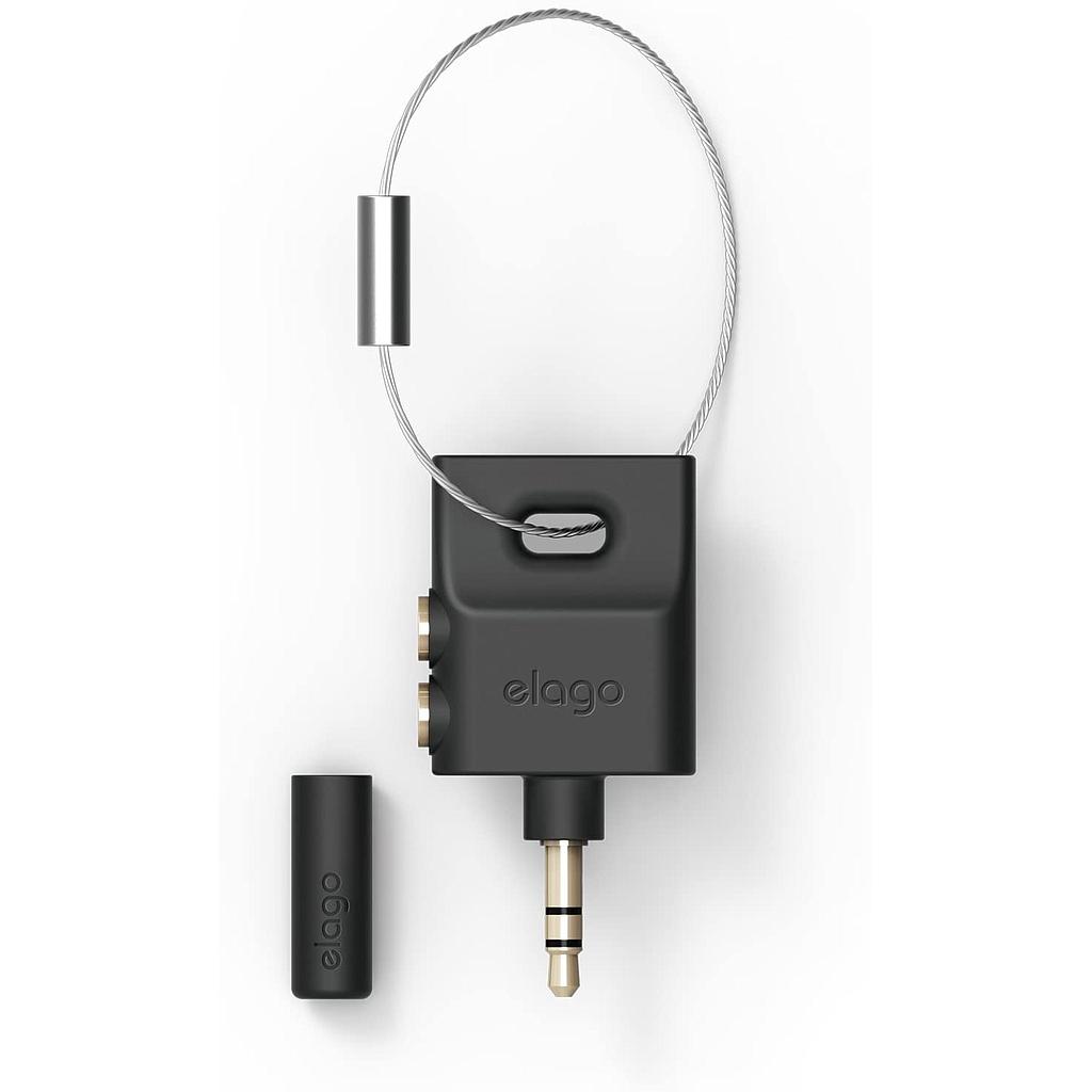 [EEA-SPL-BK] Elago Key Ring AUX Splitter for Headphones & Earphones (Black)