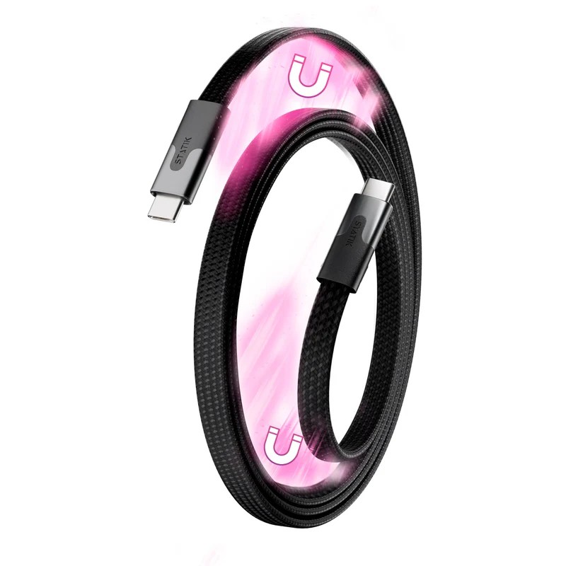[PUP-0495-6FT-CC-BLK] Statik MagStack Slim Pro Cable USB-C to USB-C 2M/6.6ft