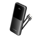 Vention Power Bank 10000mAh (Micro-USB + USB-C + USB-A + USB-A) with Built-in USB-C and Lightning Cables 22.5W