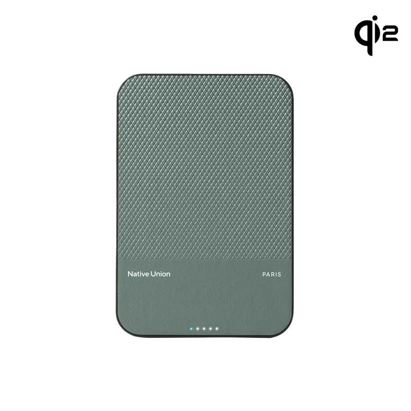 [PB-5KMS-GRN-Q2] Native Union (Re)Classic Power Bank 5000mAh Qi2 (slate Green)