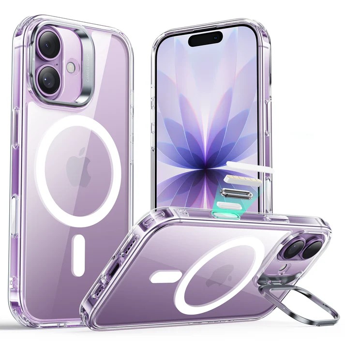 [1A865001] ESR iPhone 17 HaloLock Classic Hybrid Case with Stash Stand (Camera Control Button) Case (Clear)