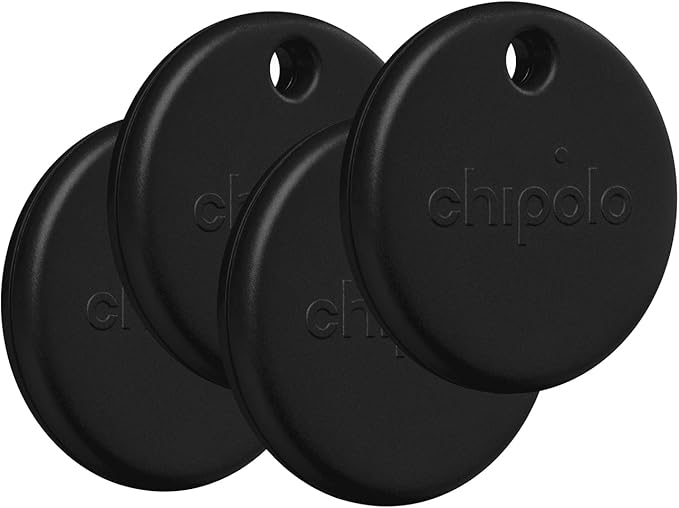 [RWS.0000007] Chipolo POP 4 Pack - Tracker for Apple/Android Find My (Black)