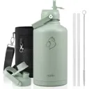 Buzio Duet Series Water Bottle with 2 Lids and Sleeve 1.9L