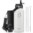 Buzio Duet Series Water Bottle with 2 Lids and Sleeve 1L