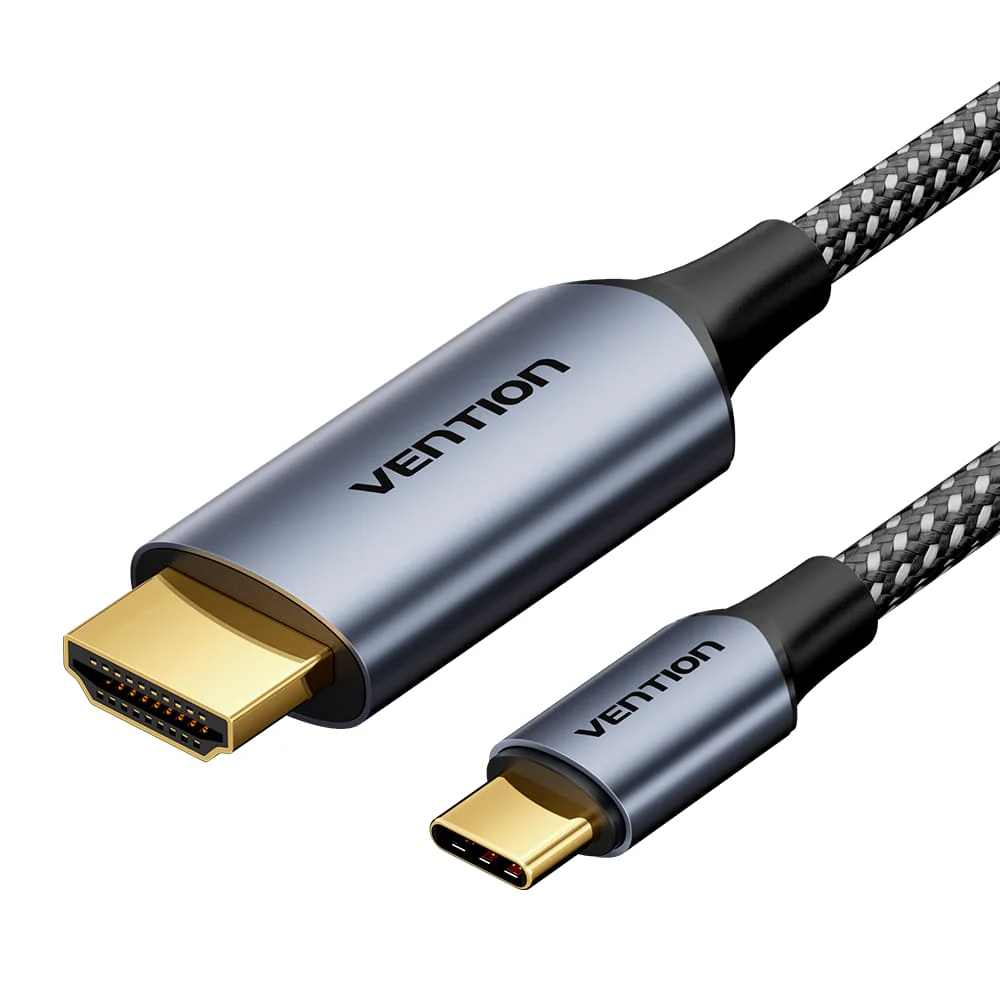 [CRHHAC] Vention Cotton Braided USB-C to HDMI-A 4K HD Cable 1.8M Aluminum oy Type