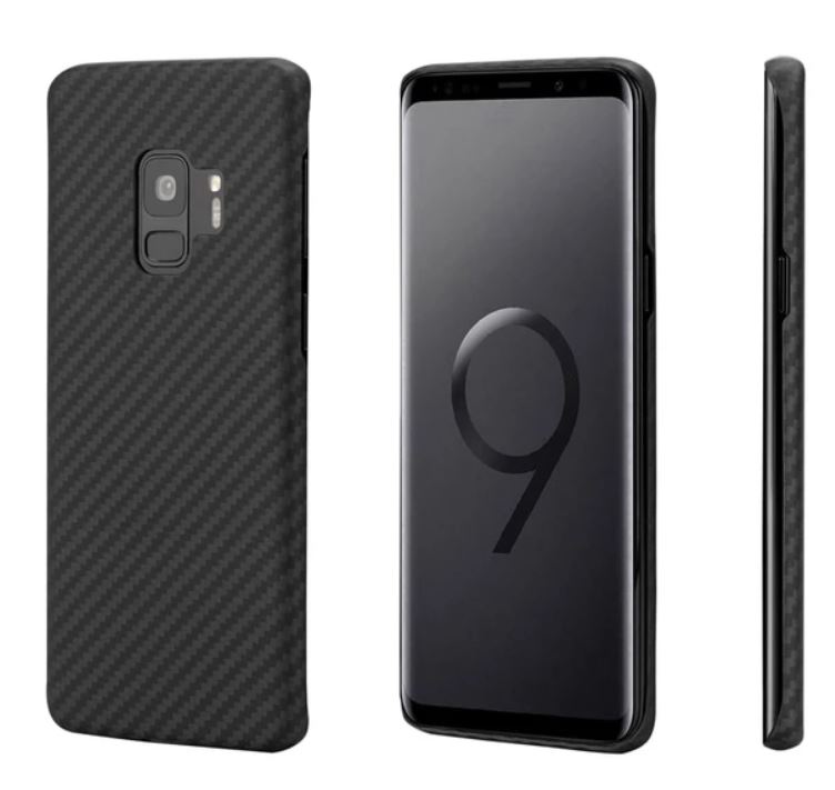 [KS9001S] Pitaka Aramid Case for Galaxy S9 Plus (Black/Grey  Twill) - Karbon