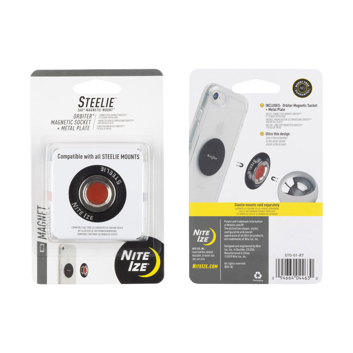 [STO-01-R7] NiteIze Steelie® Orbiter™ Magnetic Socket + Metal Plate