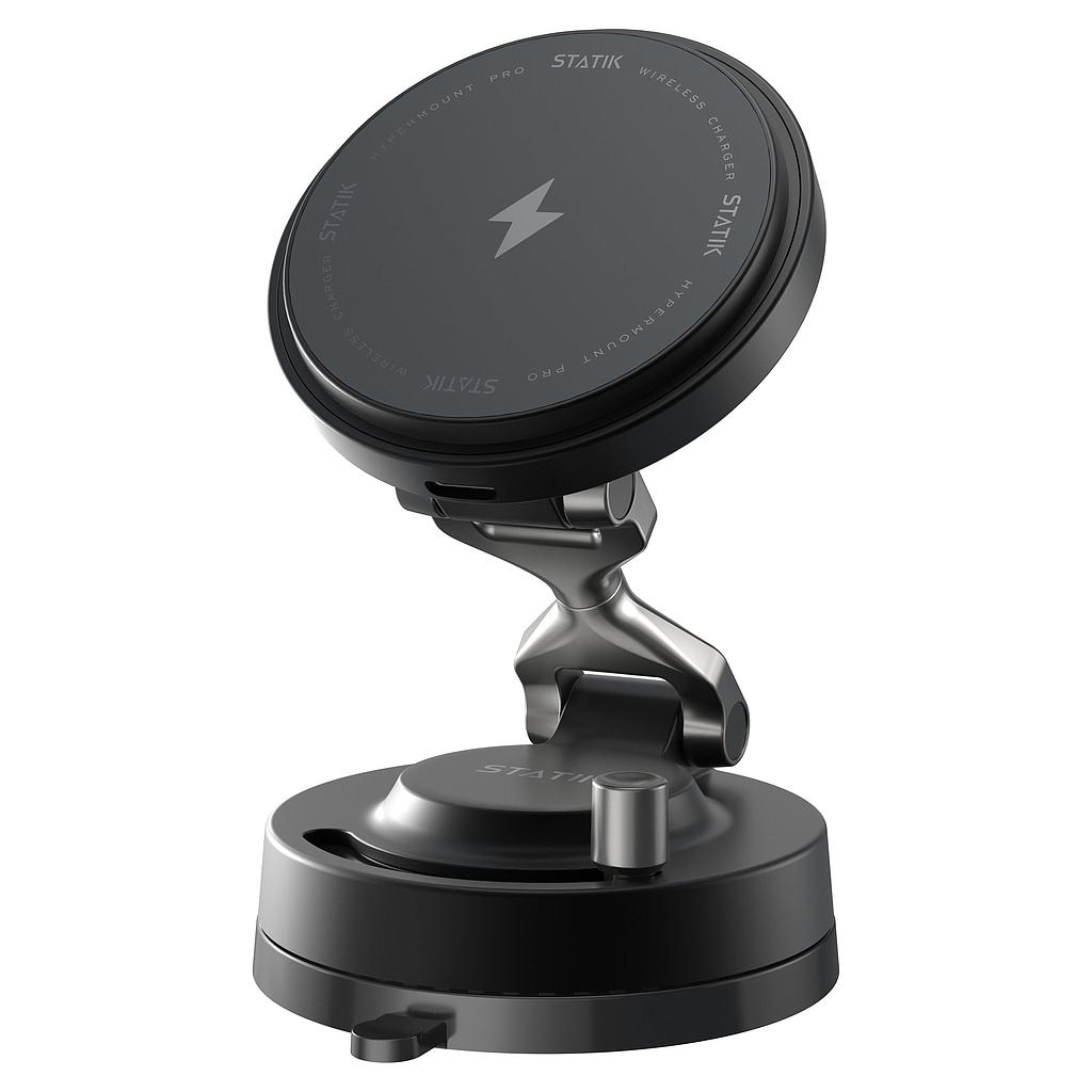 [PUP-0661-BLK] STATIK Wireless charging HyperMount Pro Vacuum Magnetic NanoSuction Phone Mount