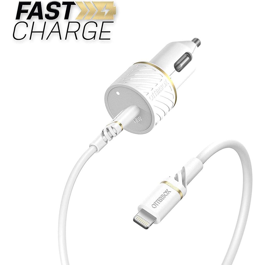 [78-52697] OtterBox Car Charger Bundle USB C 18W USB PD + USB C-Lightning Cable 1M