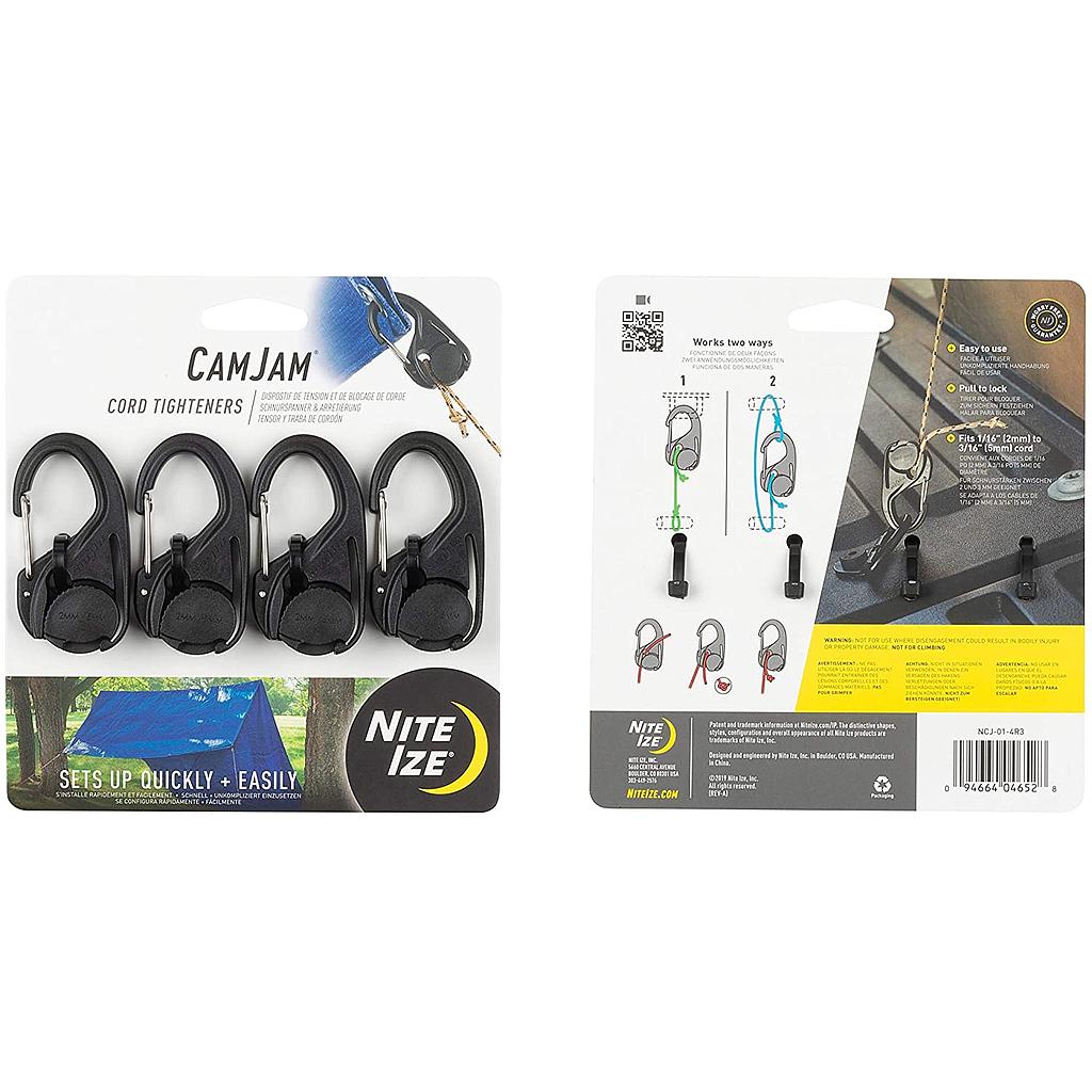 [NCJ-01-4R3] NiteIze CamJam® Cord Tightener - 4 Pack - Plastic