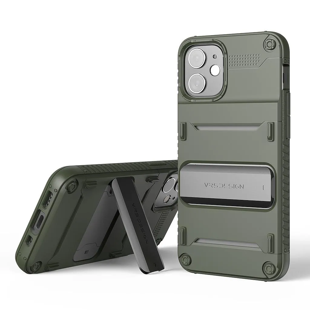 [909650] VRS Design iPhone 12 mini Quickstand Case (Green/Metal Black)
