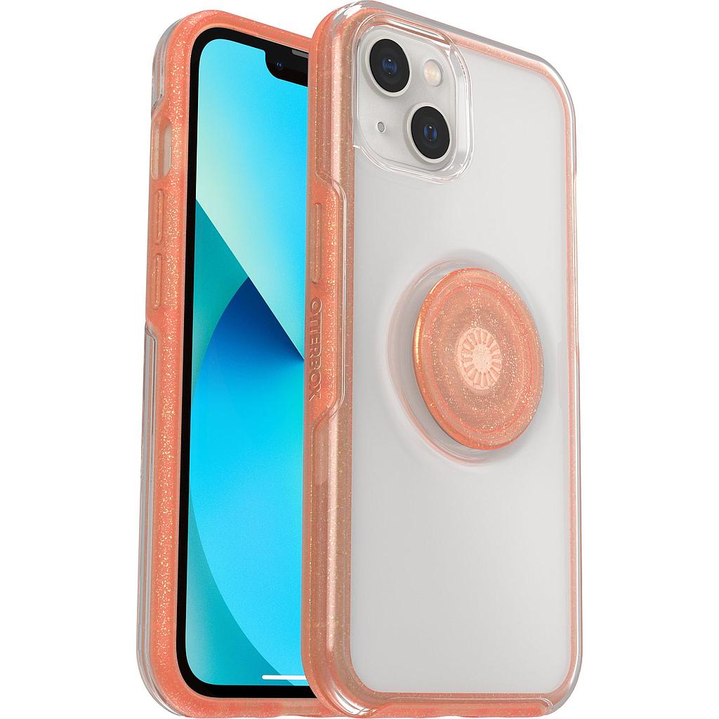 [77-85392] OtterBox iPhone 13 Otter+Pop Symmetry Clear Case - Clear / Coral