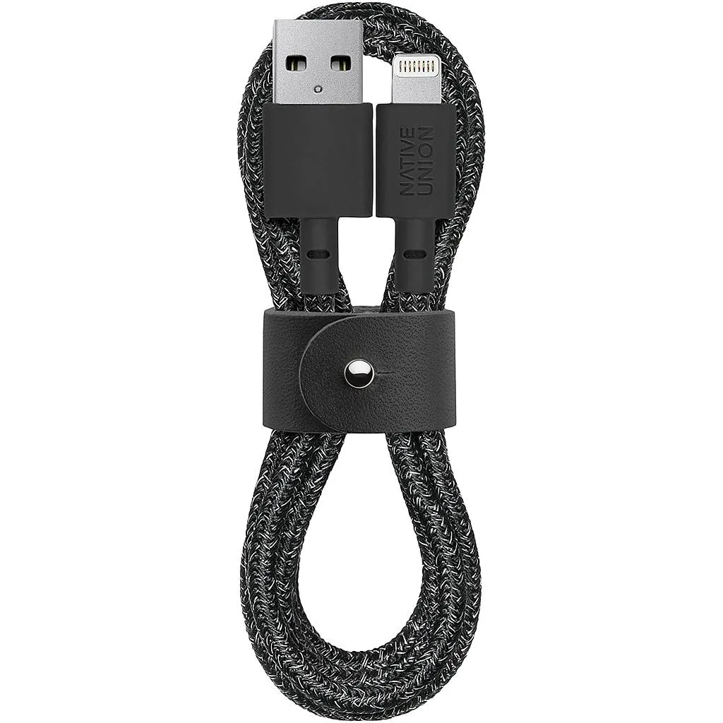 [BELT-L-CS-BLK-2-NP] Native Union Belt Cable - USB A to Lightning 1.2M (Cosmos Black)