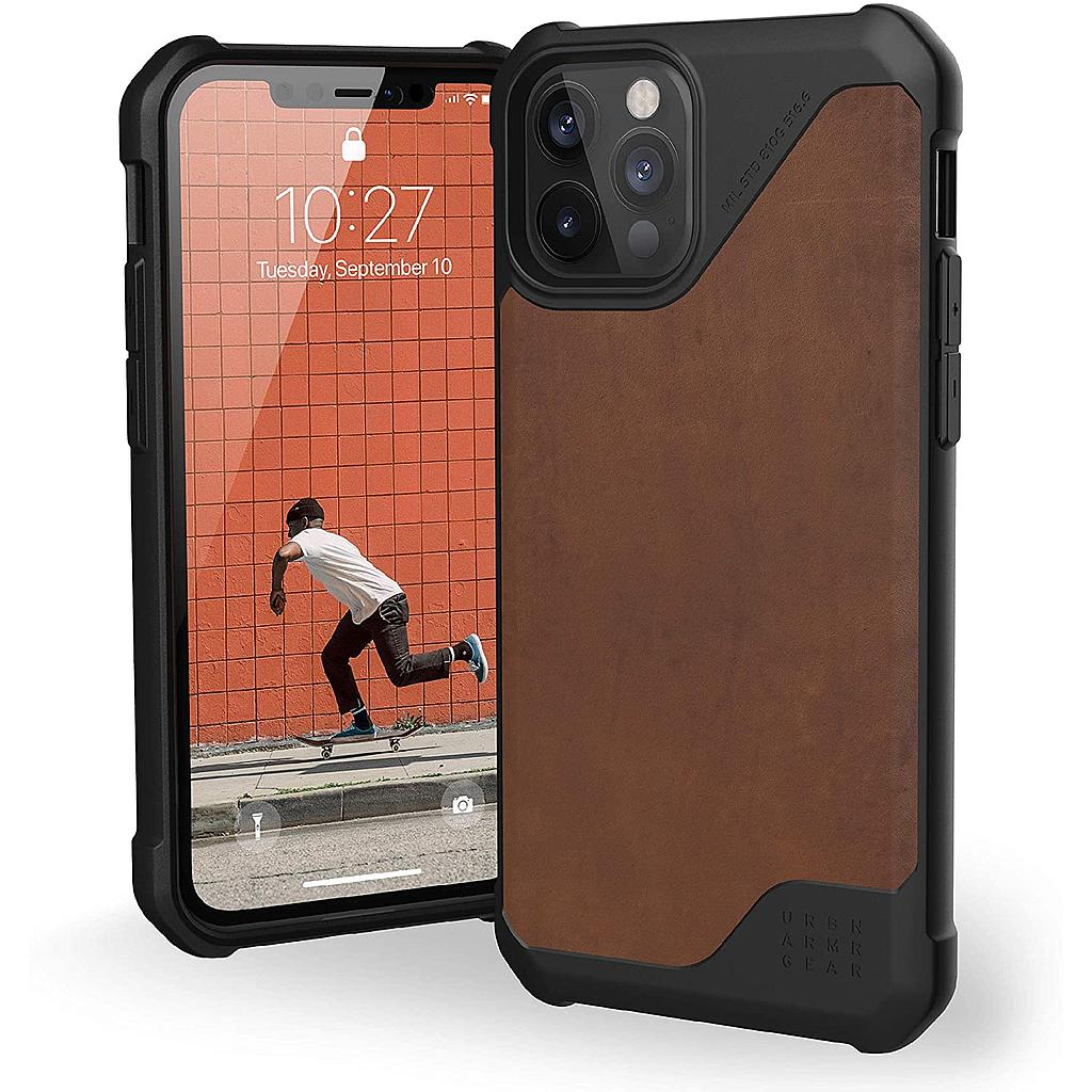 [11235O118380] UAG iPhone 12 / iPhone 12 Pro Metropolis LT LTHR ARMR Case (Brown Leather)