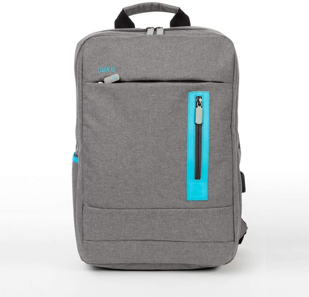 Juku Backpack for up to 15.6 in. laptop - Integrated External Charging Port & Cable - Grey Polyester