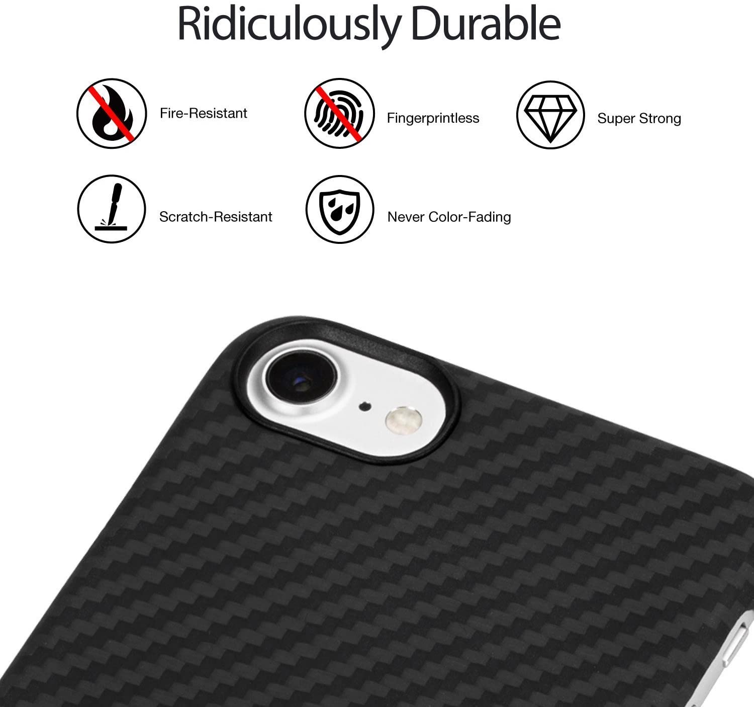 Pitaka Aramid Case for iPhone SE/8/7 (Black/Grey)