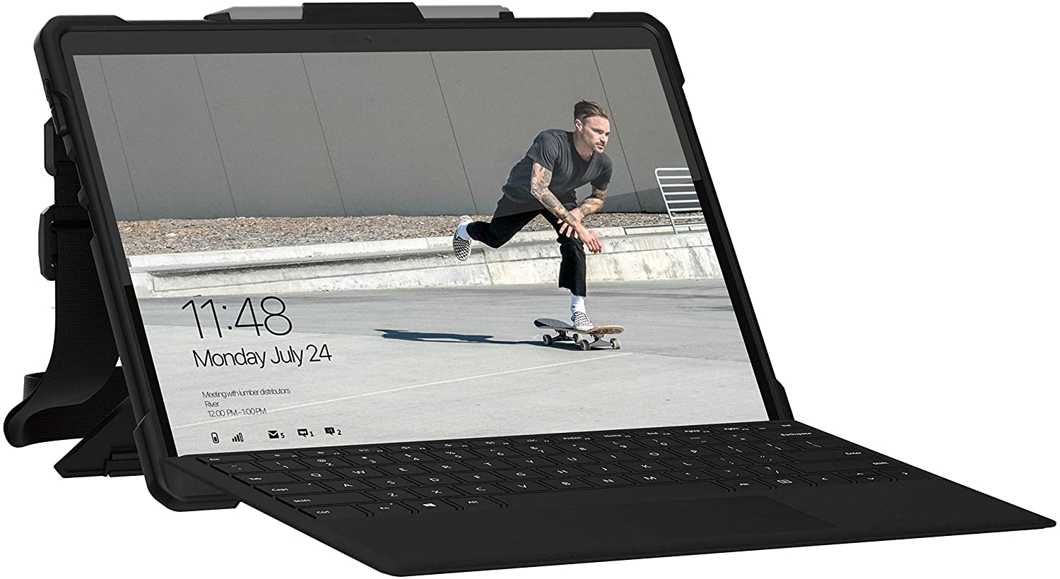 UAG Microsoft Surface Pro X Plasma Case With Handstrap & Shoulder Strap 