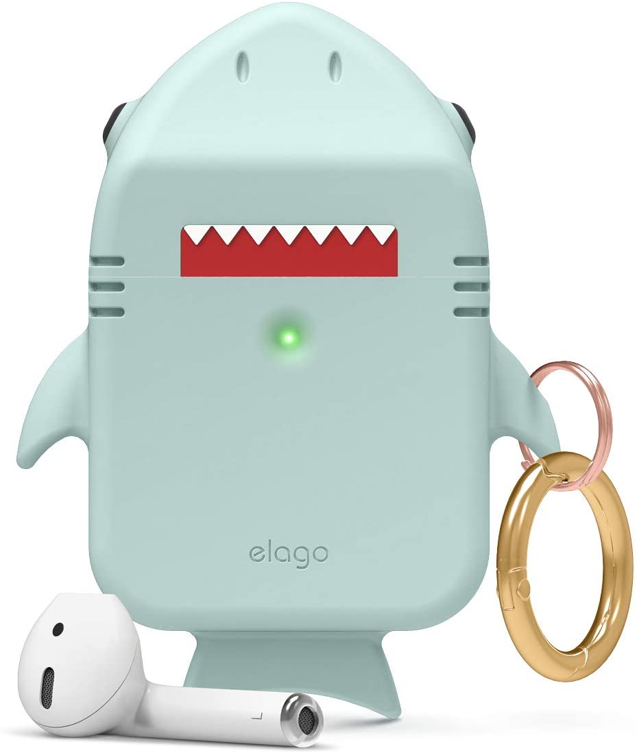 Elago AirPods Shark Case Compatible with Apple AirPods 1 & 2 [Front LED Visible]
