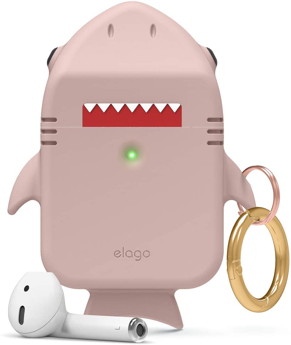 Elago AirPods Shark Case Compatible with Apple AirPods 1 & 2 [Front LED Visible]
