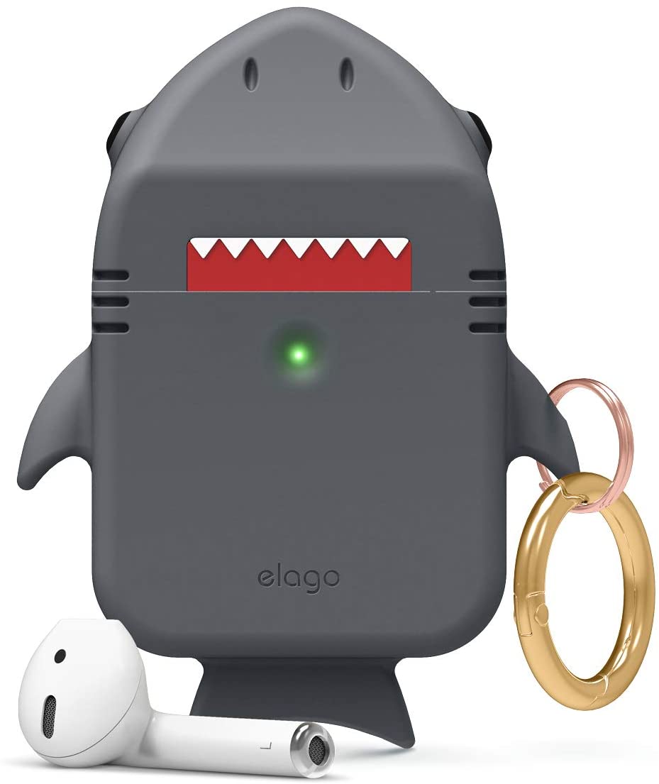 Elago AirPods Shark Case Compatible with Apple AirPods 1 & 2 [Front LED Visible]