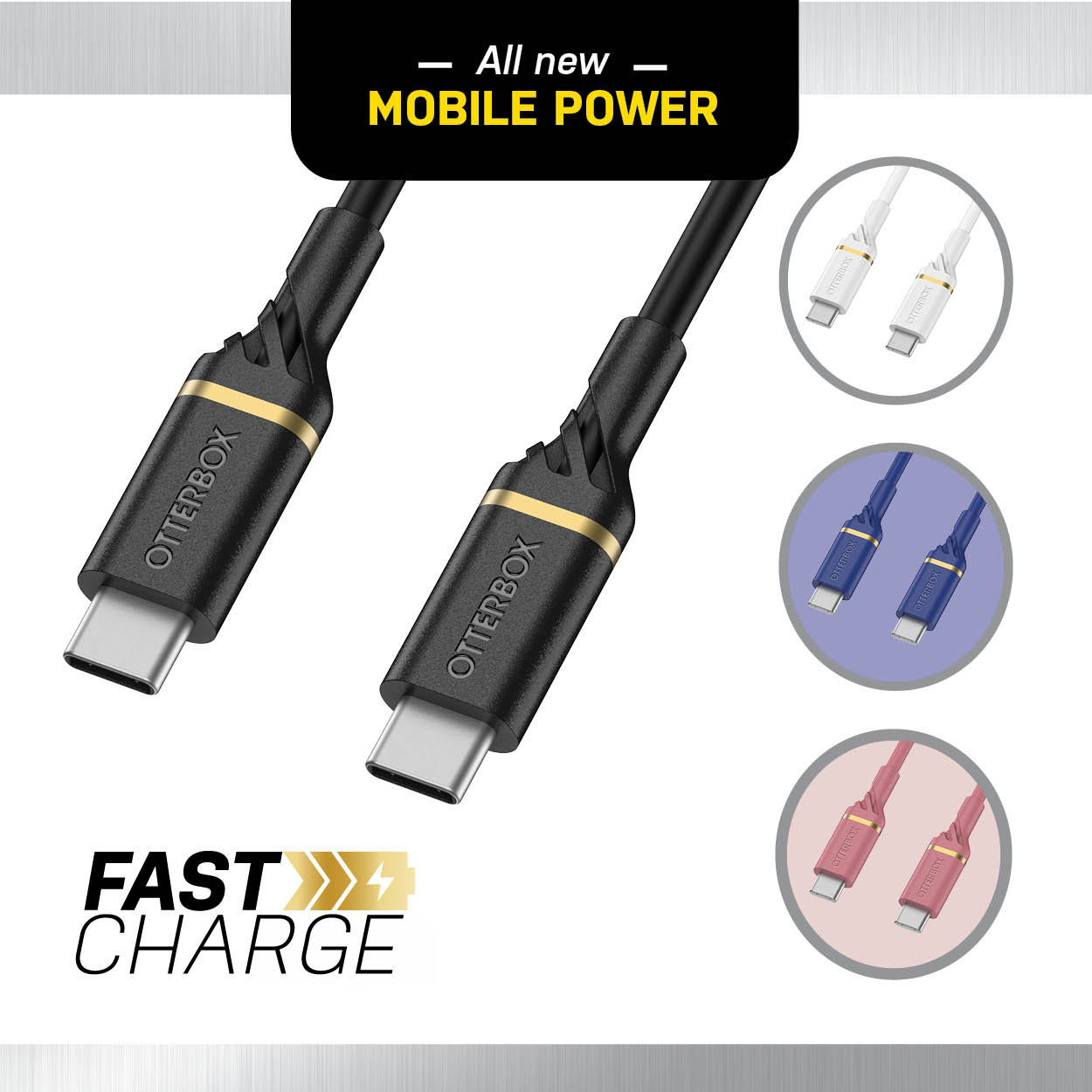 OtterBox USB-C to USB-C Fast Charge Cable - Standard 1 Meter