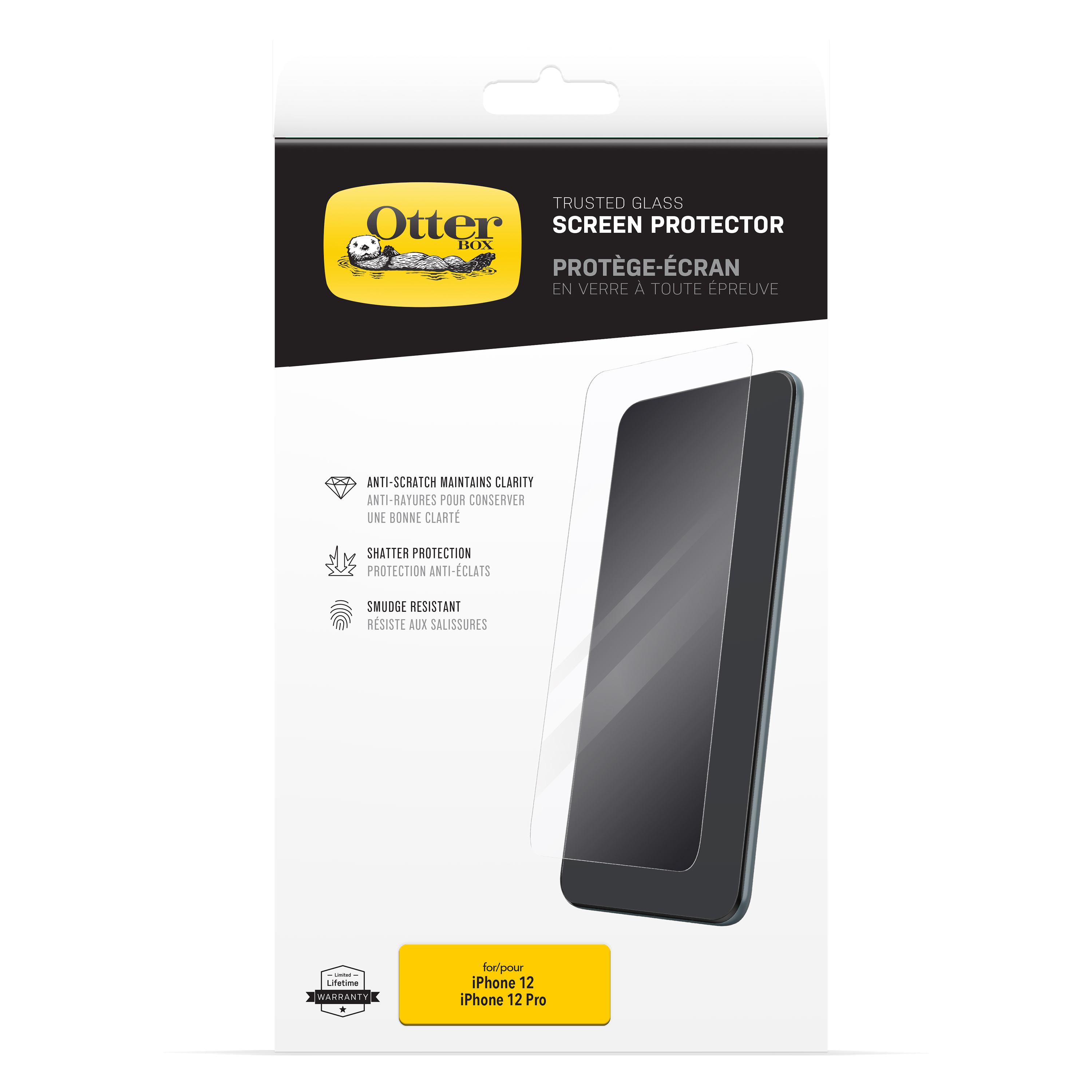 OtterBox iPhone 12 / iPhone 12 Pro Trusted Glass Screen Protector - Clear