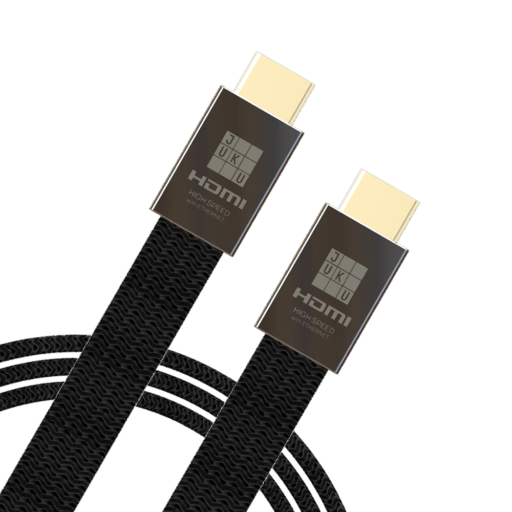 Juku High-Speed HDMI 2.0 (Ethernet, 3D, 4K HDR video, ARC) 1.5M Flat Nylon Braided, 24K Gold Plated
