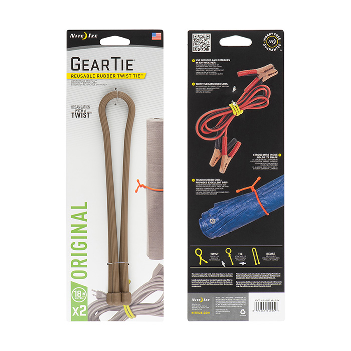 NiteIze Gear Tie® Reusable Rubber Twist Tie™ 18 in. - 2 Pack
