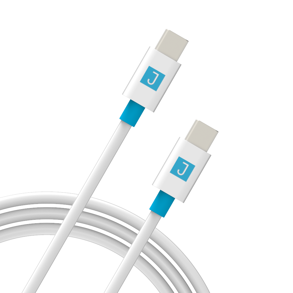 Juku USB-C to USB-C Charge and Sync Cable  - 2M, 3A, USB 2.0 - White