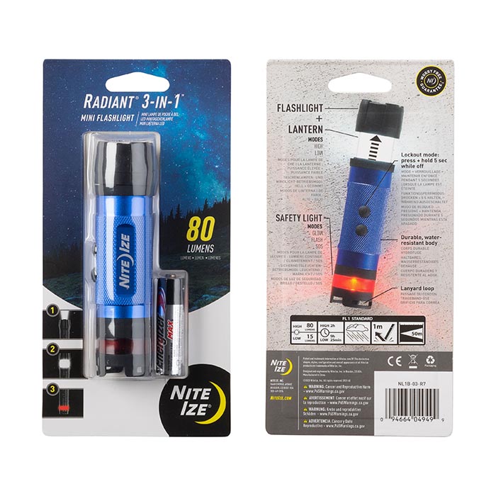 NiteIze Radiant  3-in-1  Mini Flashlight - Blue