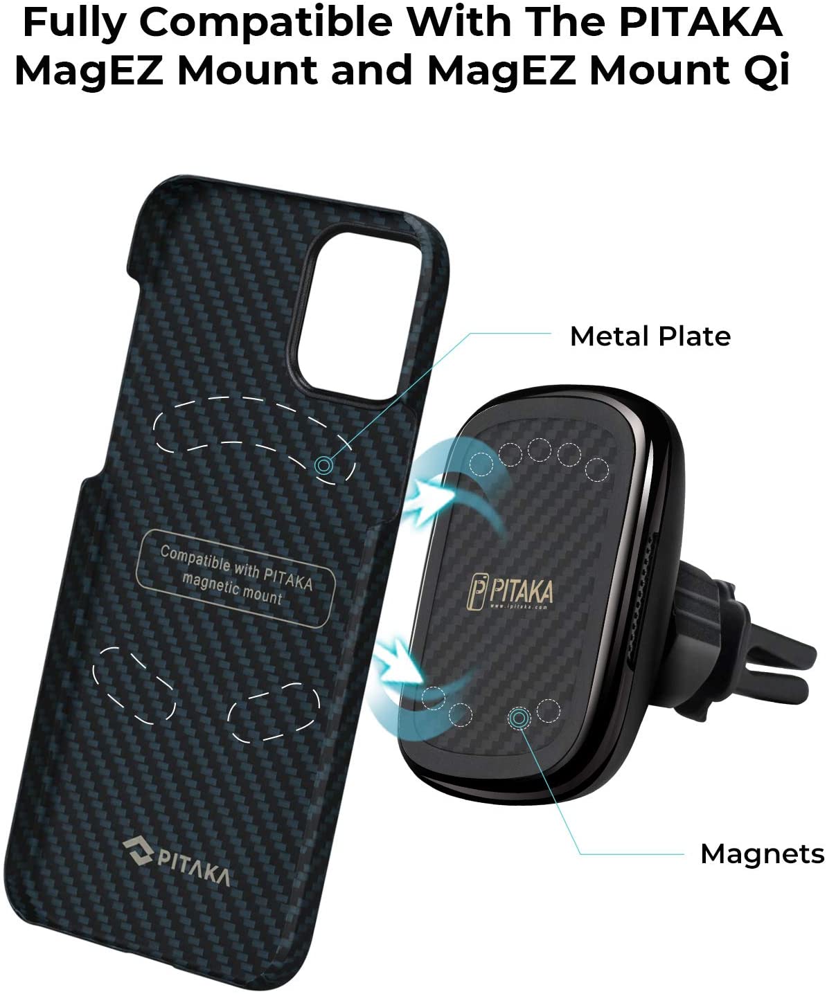 Pitaka iPhone 12 MagEZ Case - Blue Karbon