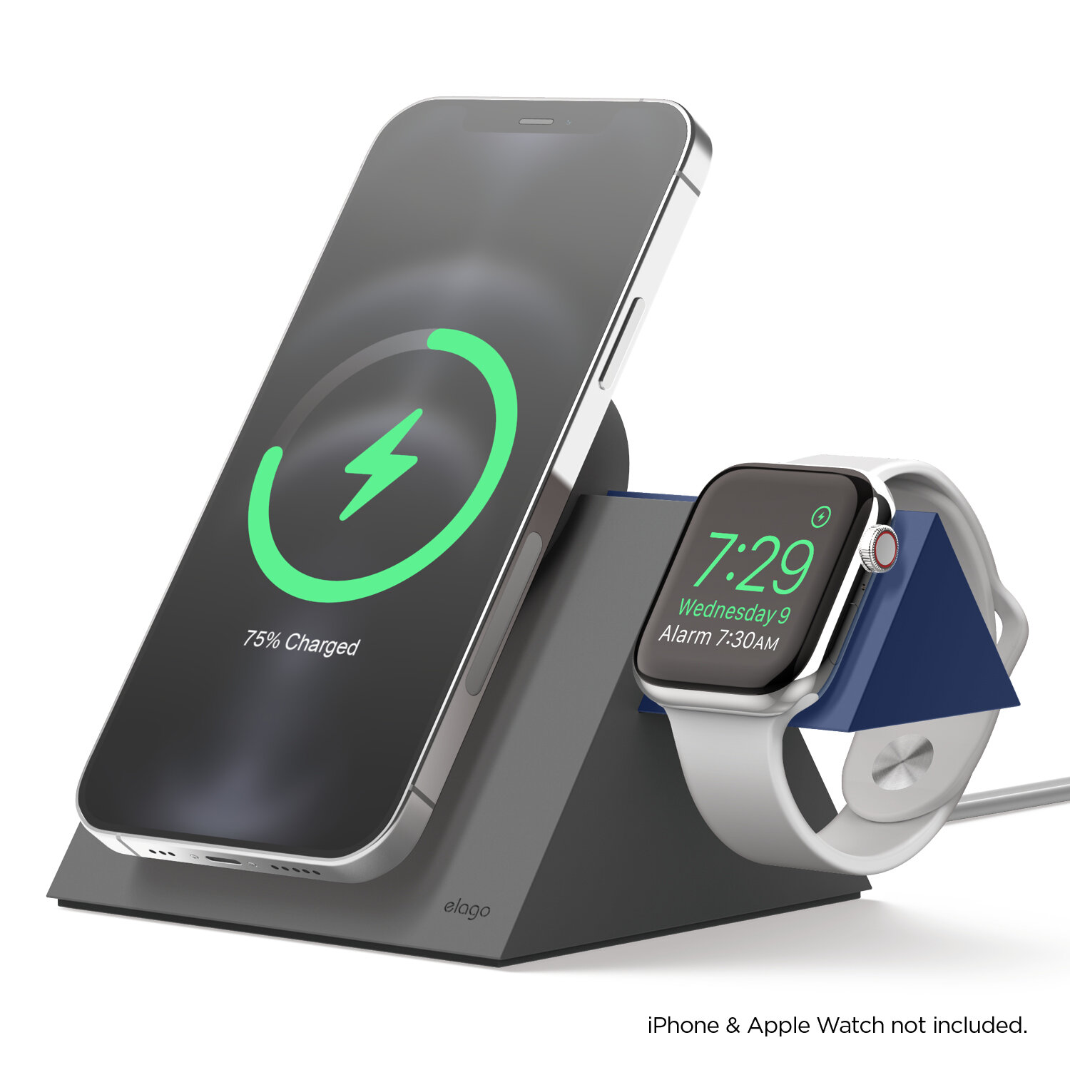Elago MagSafe Charging MS5 Duo Compatible with MagSafe Charger Apple Watch Charger Dark Grey Jean Indigo Vortek