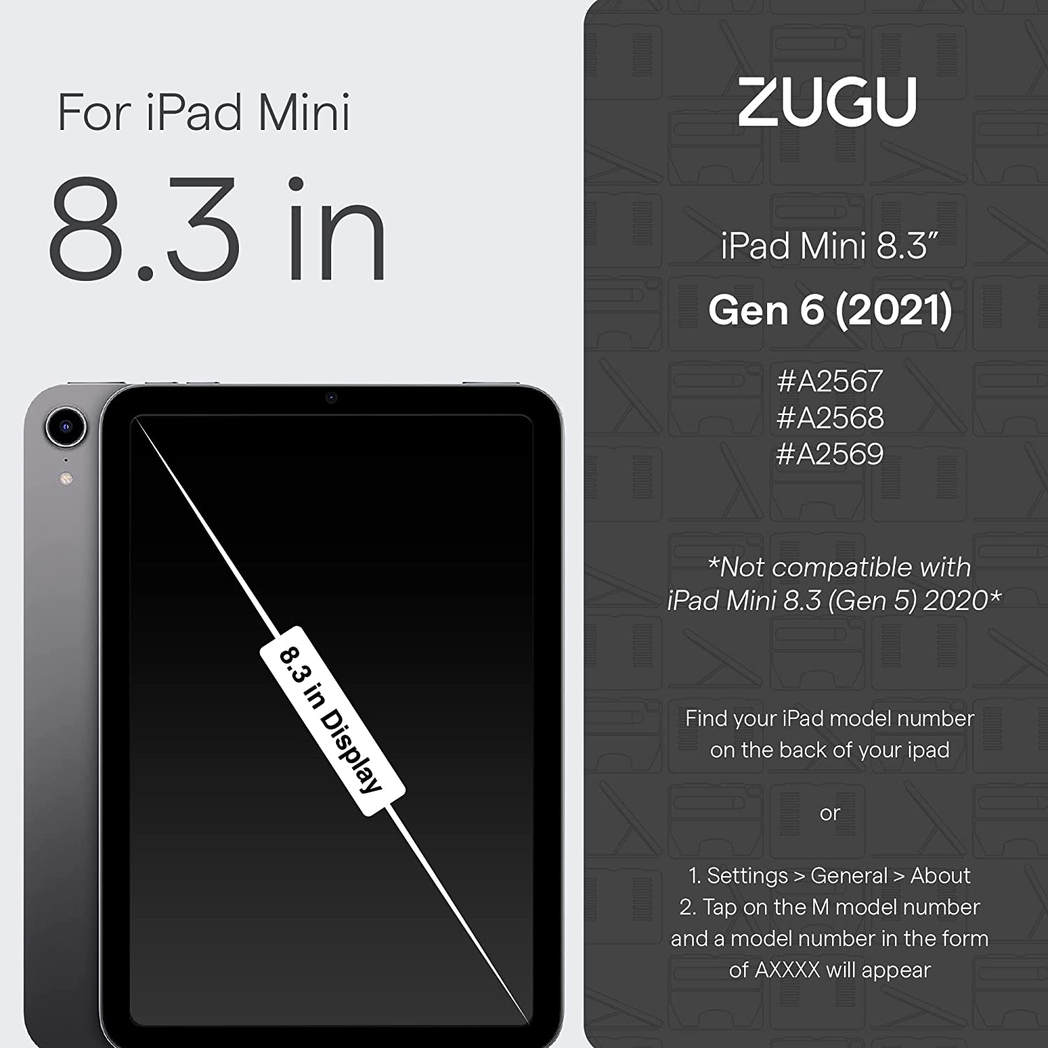 Zugu Case iPad mini 6th GEN - Black