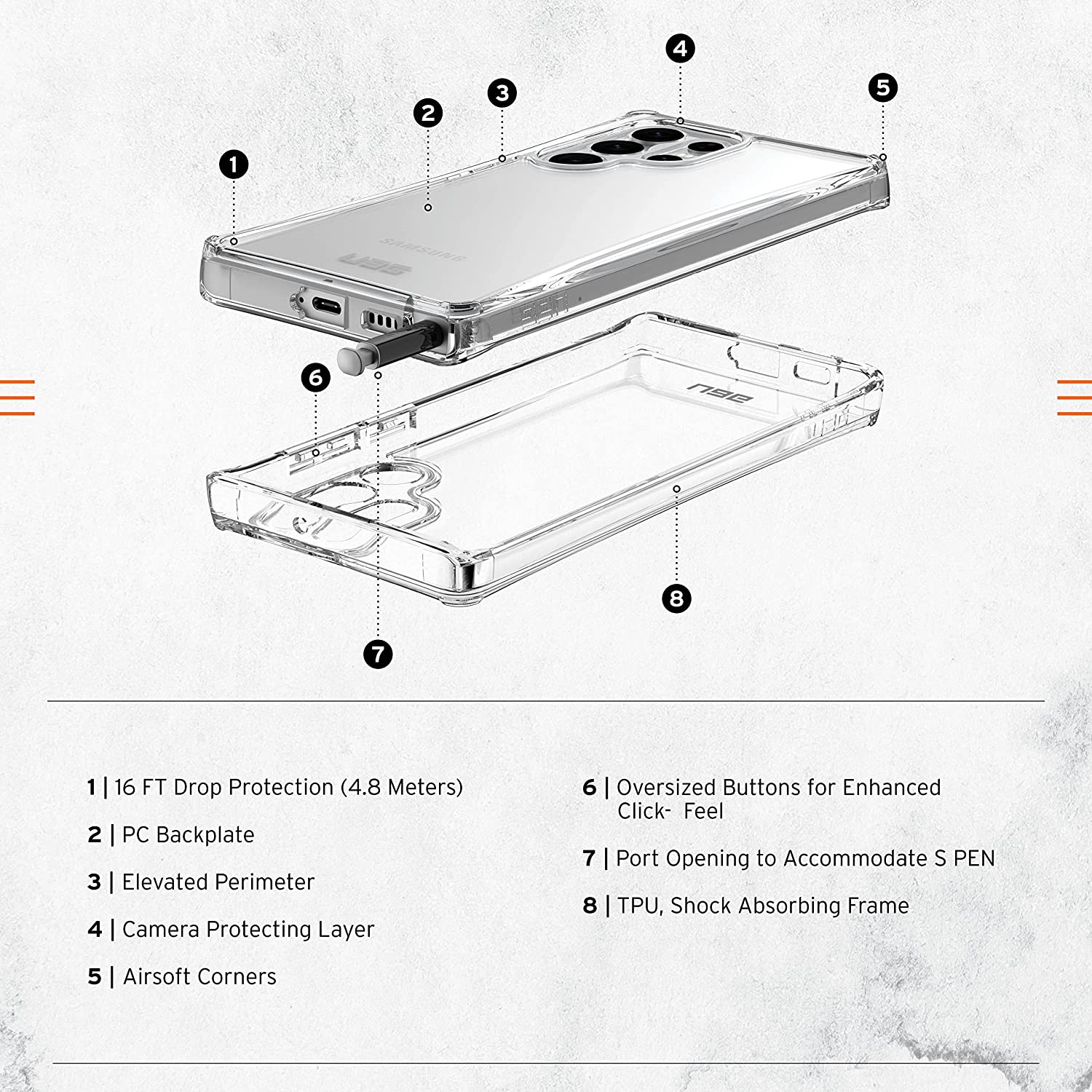 UAG Samsung Galaxy S22 Ultra Plyo Case - Ice