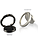 Sinjimoru Phone Ring Holder & Finger Ring Stand 360 Rotation - Metallic Black