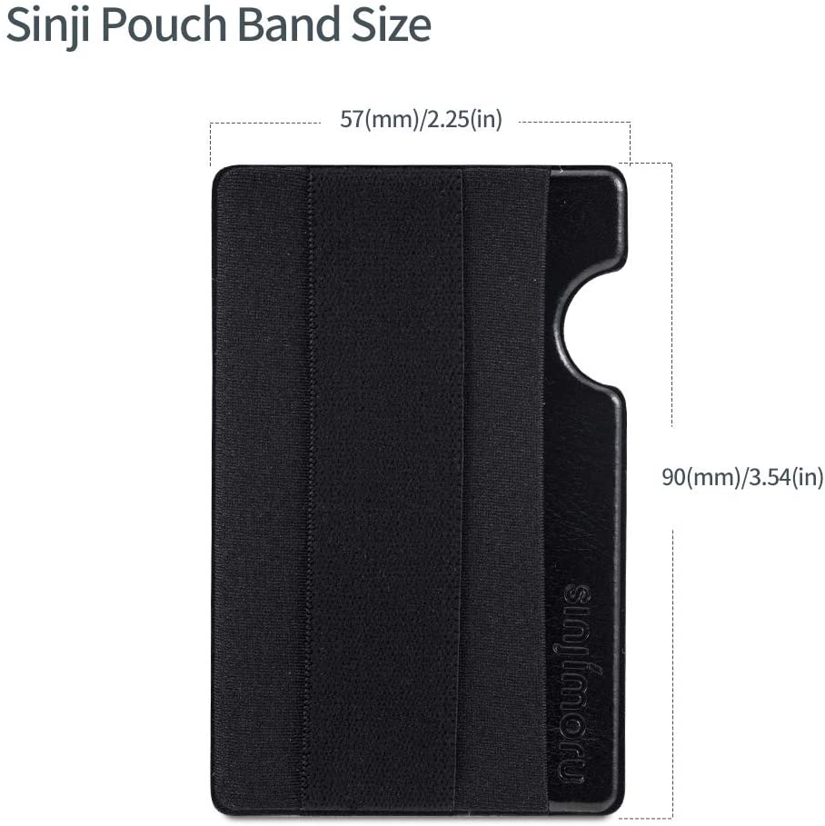 Sinjimoru Phone Grip with Card Wallet Sinji Pouch Band Black