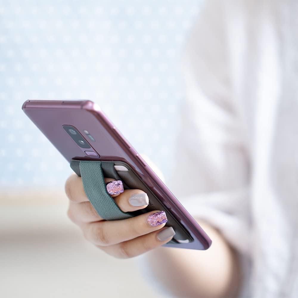 Sinjimoru Phone Grip Credit Card Holder with Flap Sinji Pouch B-Flap - Black