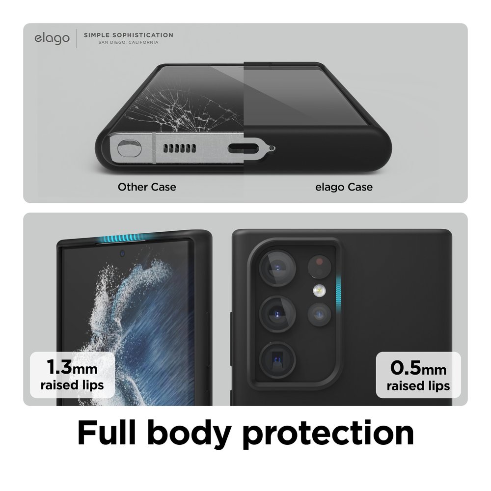 Elago Samsung Galaxy S22 Ultra Silicone Case - Black