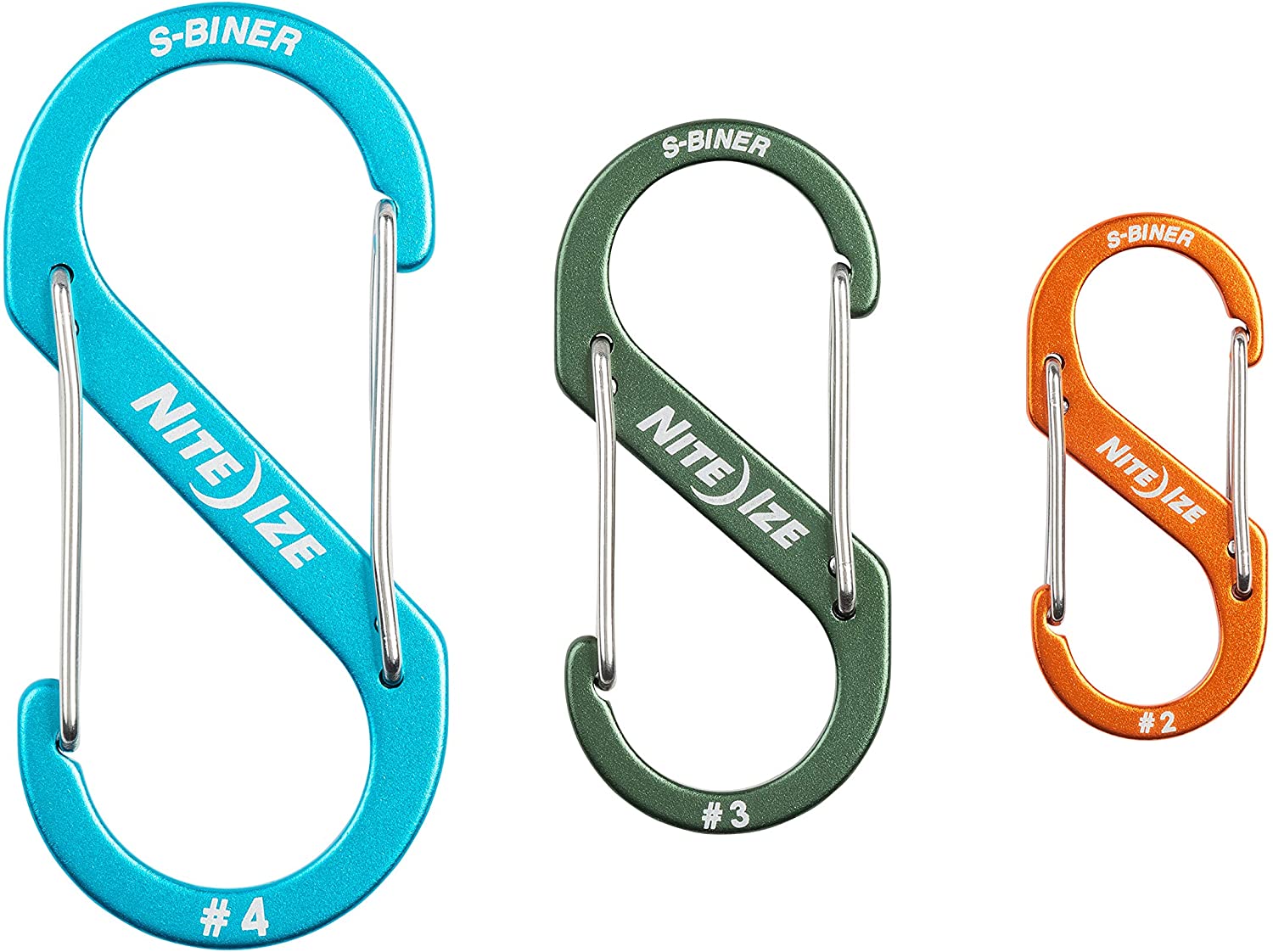 NiteIze S-Biner Aluminum Dual Carabiner - 3 Pack - Assorted