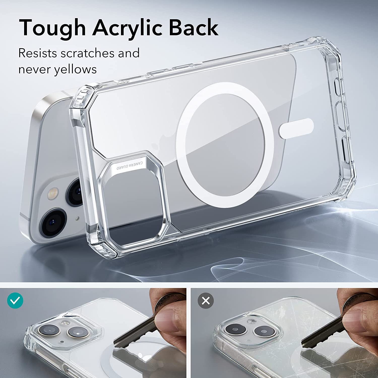 ESR iPhone 14 Air Armor with HaloLock Ring Clear MagSafe Case 