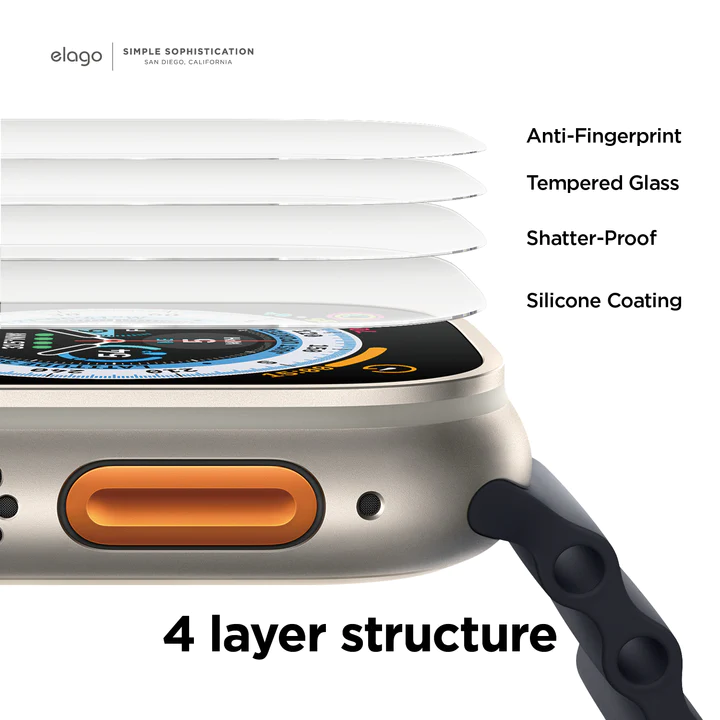 Elago Apple Watch Ultra Tempered Glass Screen Protector