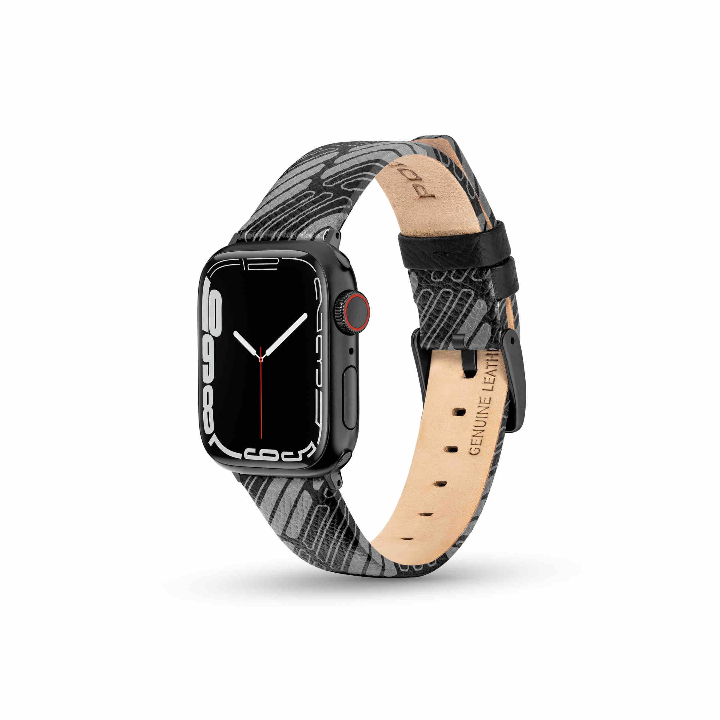 Police Apple Watch 42/44/45mm, Smart Watch 22mm Mono Leather Strap